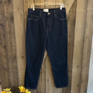 Current Elliot Dark Wash Zip Fly High Waist Stiletto Jeans